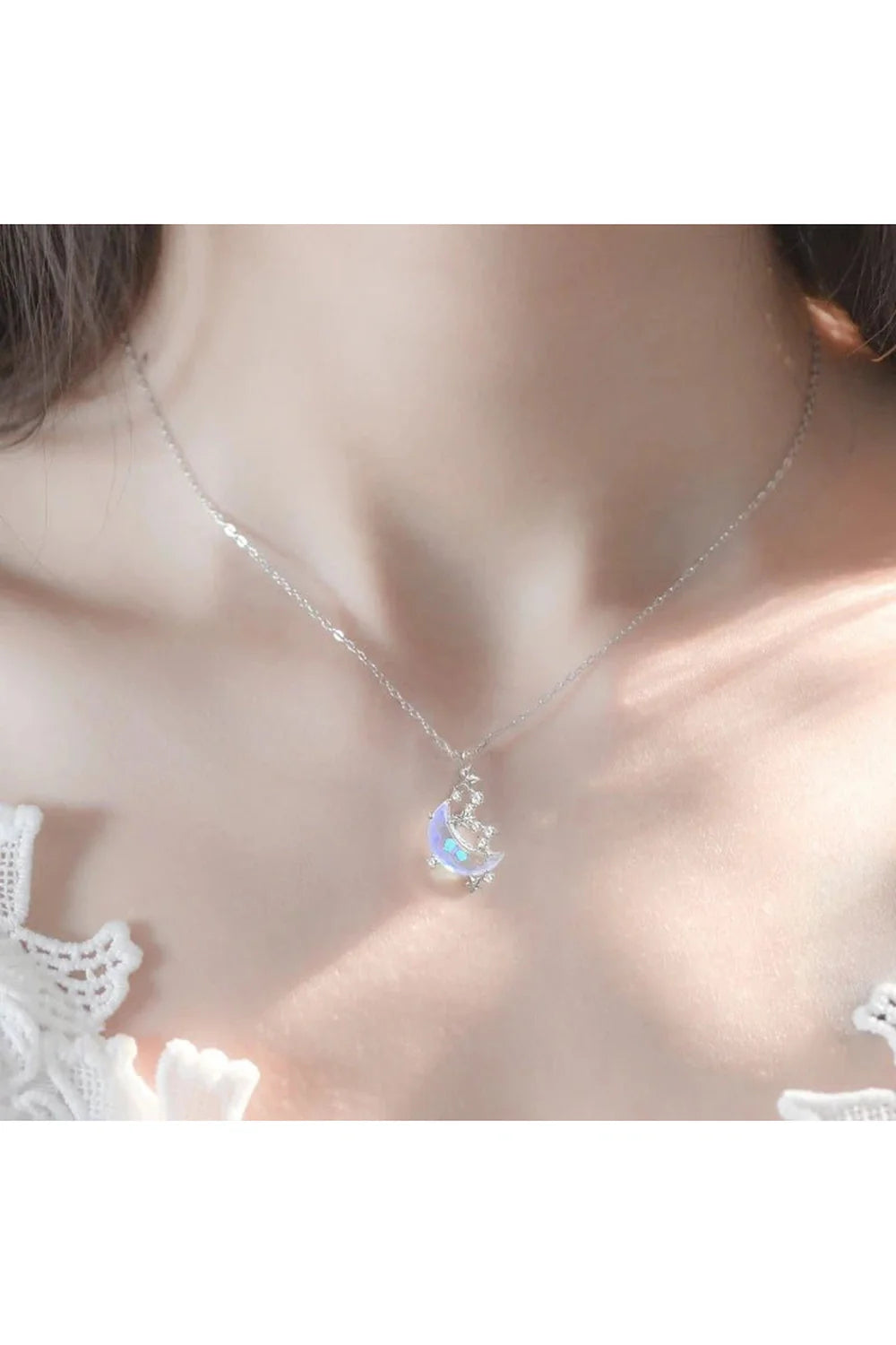 Collier en acier inoxydable Lune