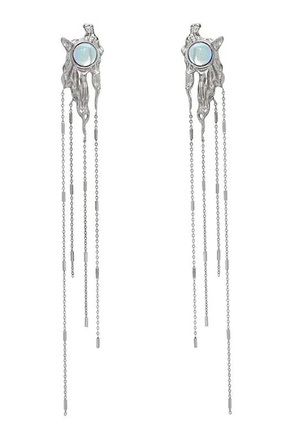 Moon Tassel Butterfly Drop Earrings