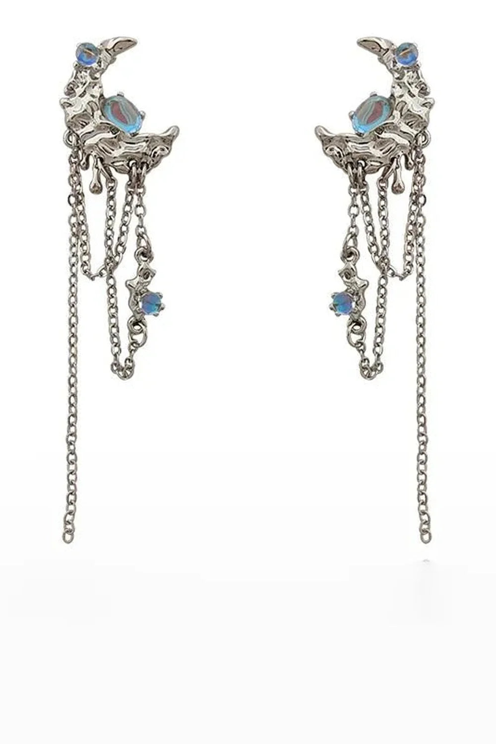 Moon Tassel Butterfly Drop Earrings