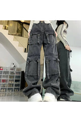 Fall Multi-pocket Street Jeans