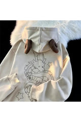 Fall Mystic Dragon Hoodie with Horns