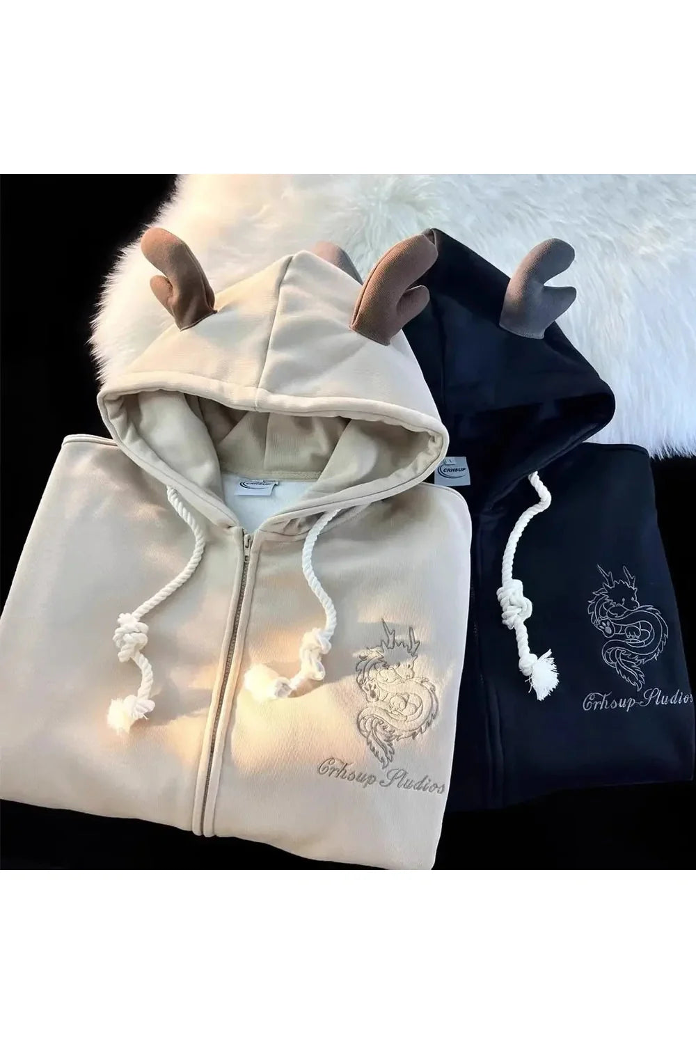 Fall Mystic Dragon Hoodie with Horns