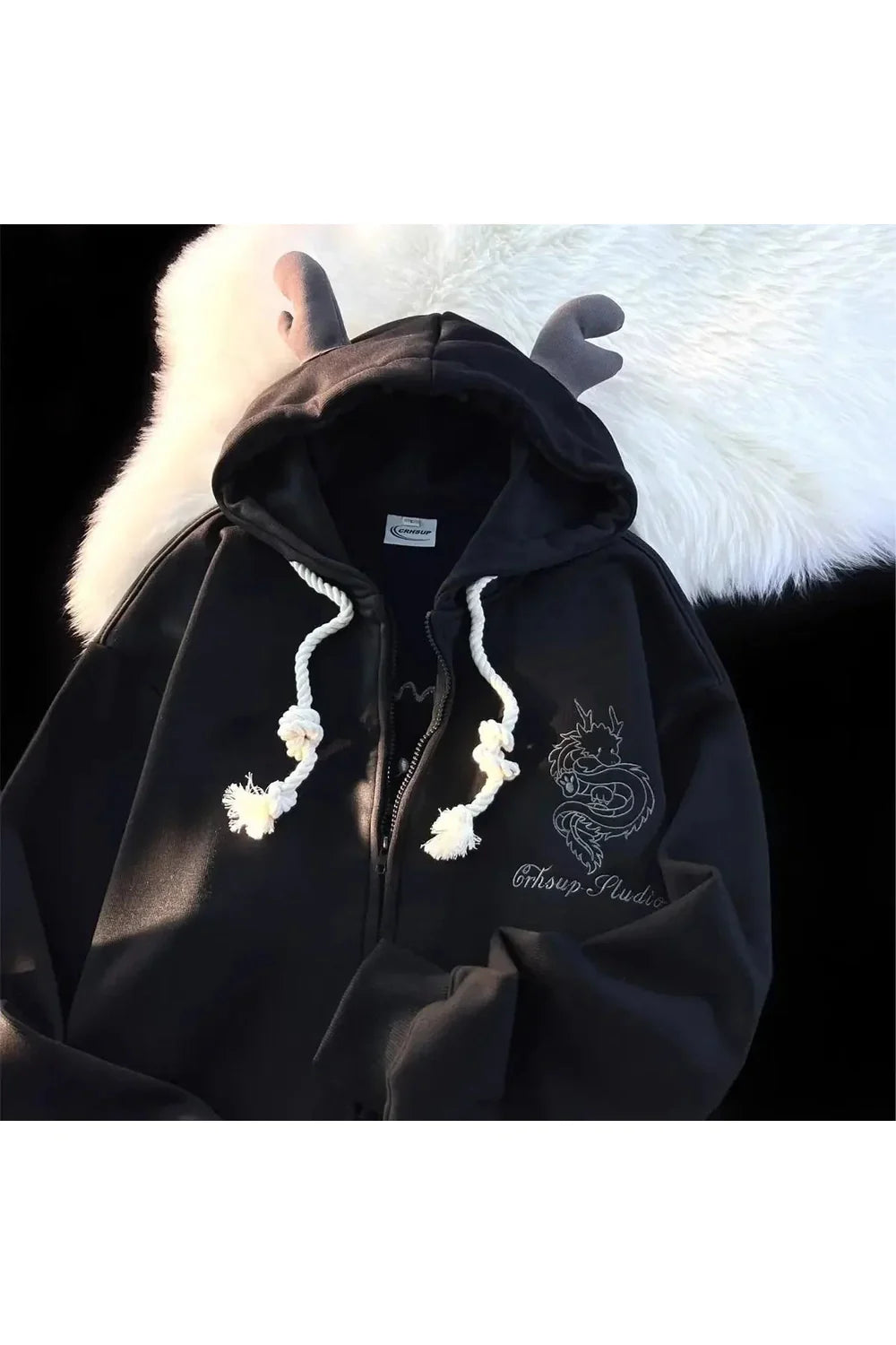 Fall Mystic Dragon Hoodie with Horns