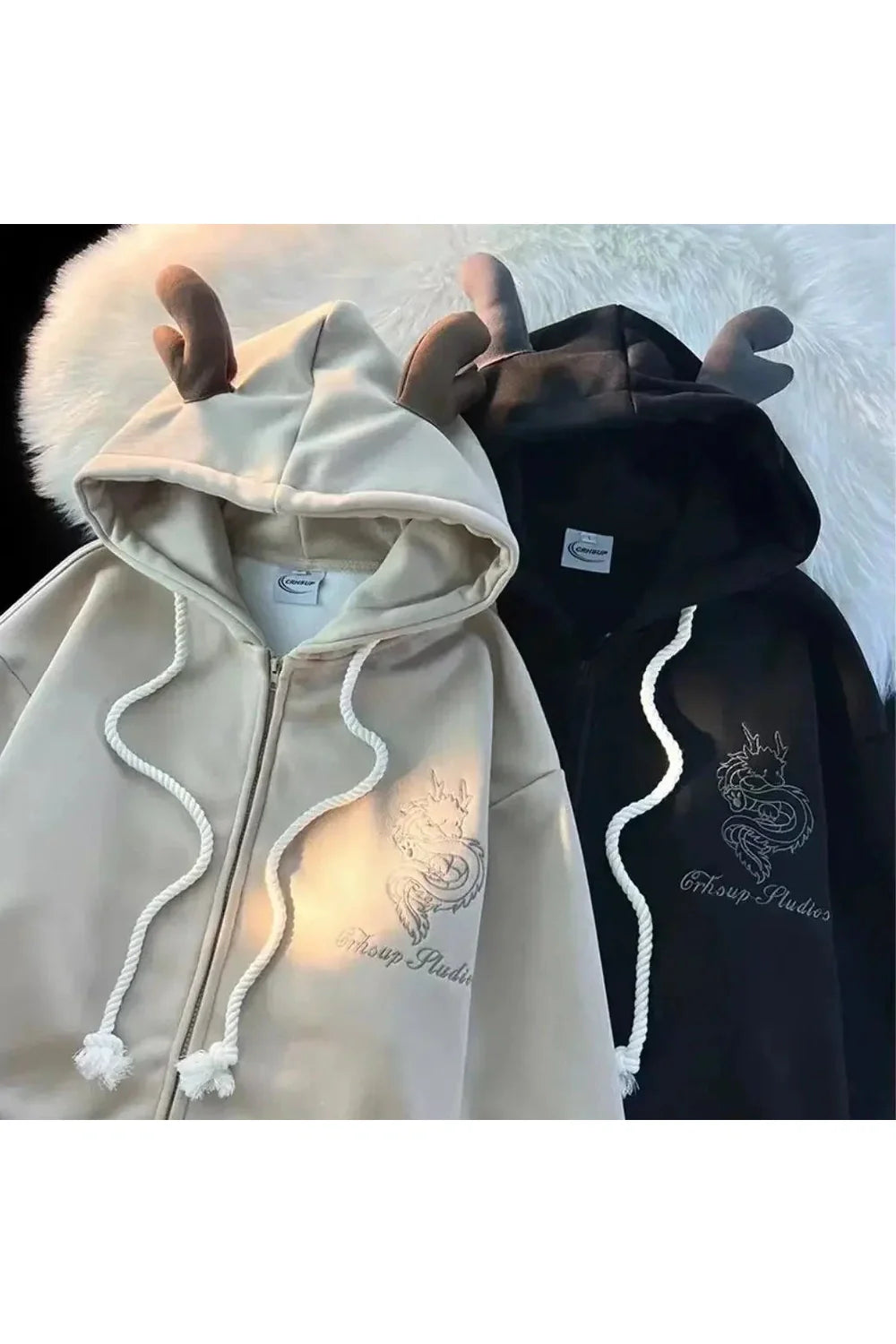 Fall Mystic Dragon Hoodie with Horns