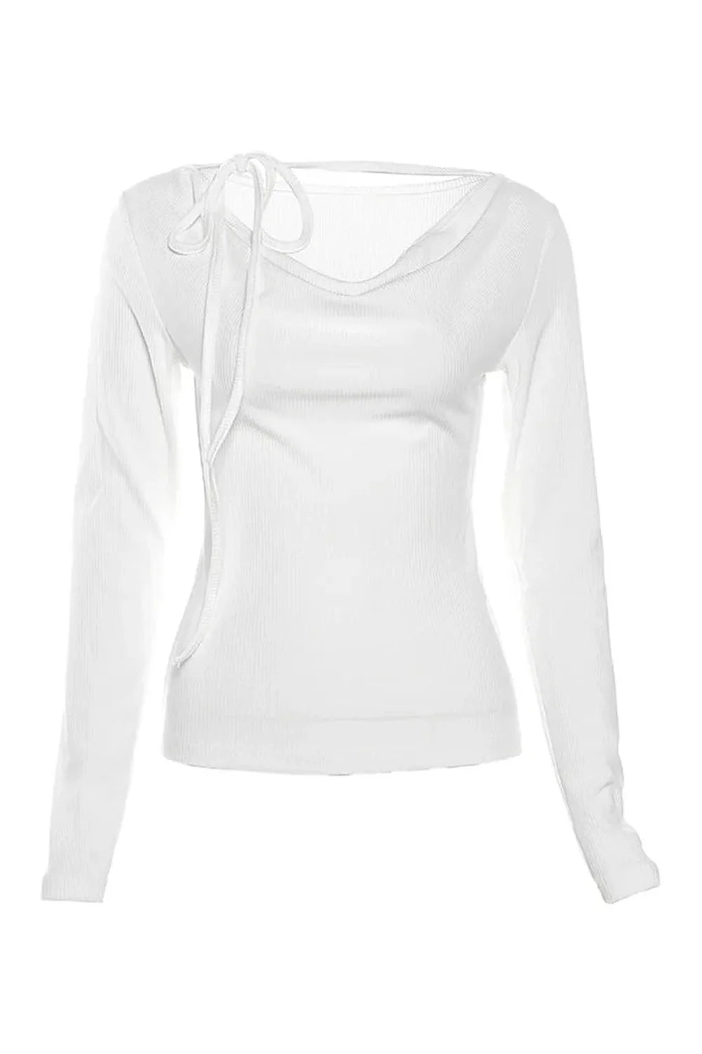 Noir Elegance Lace-Up Top