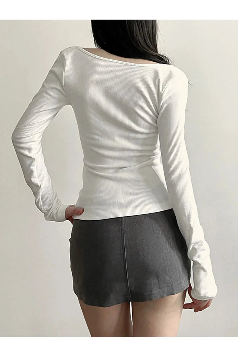 Noir Elegance Lace-Up Top