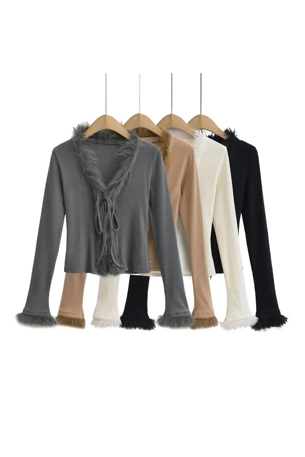 Noir Feather Trim Allure Top