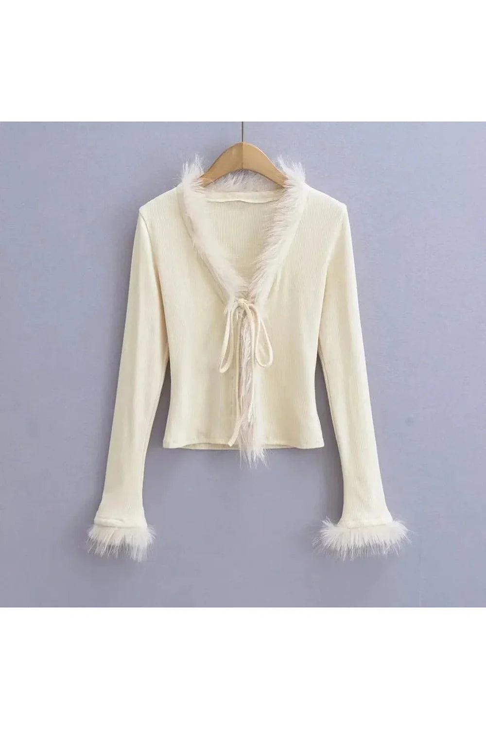 Noir Feather Trim Allure Top