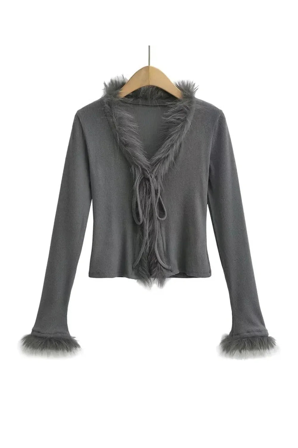 Noir Feather Trim Allure Top