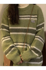 Fall O Neck Striped Sweater