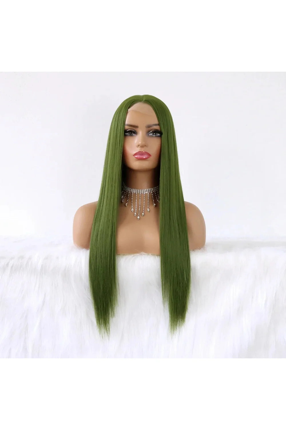 Olive Green Straight Wig