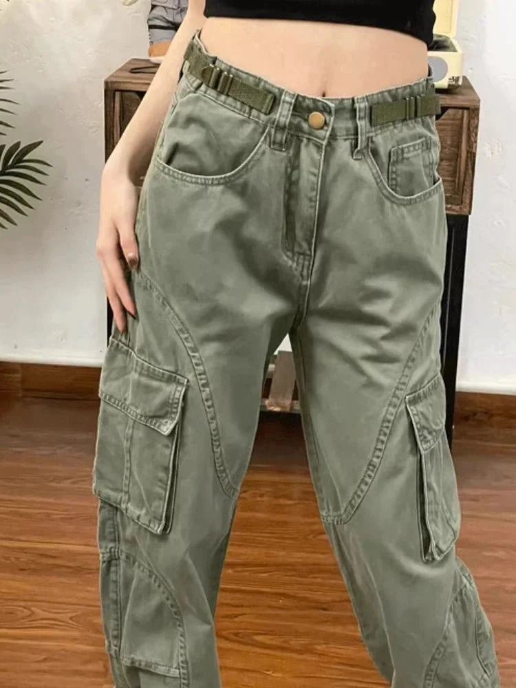 Olive Green Utility Cargo Pants