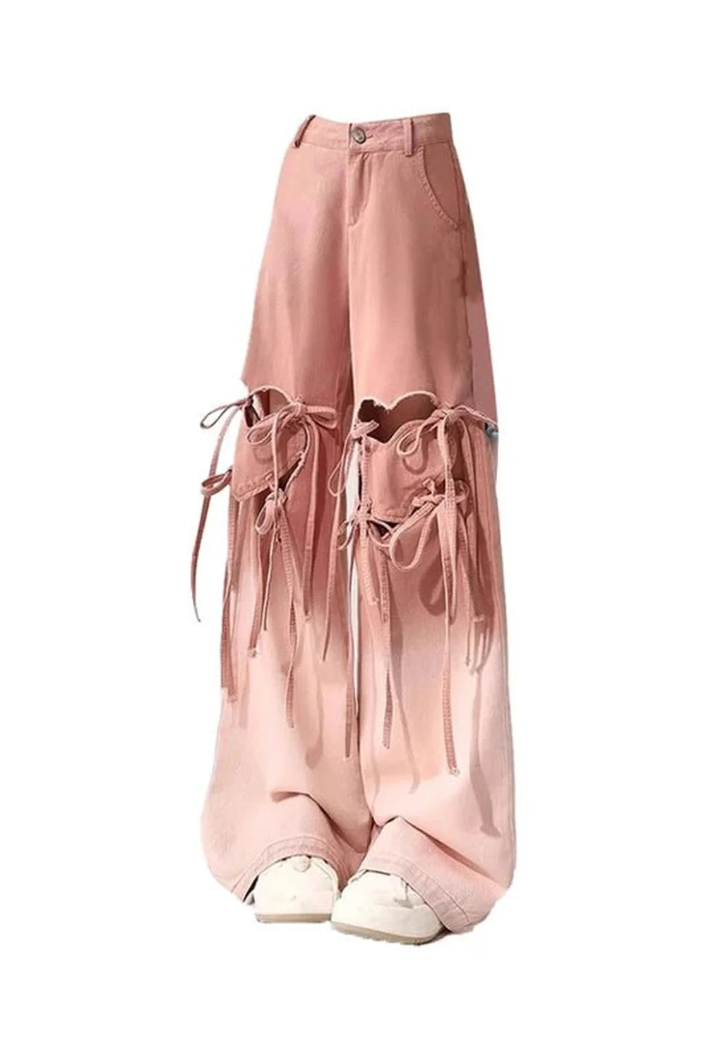 Ombre Cutout Lace-Up Pants