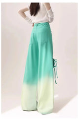 Ombre Cutout Lace-Up Pants