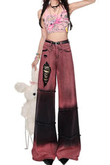 Ombre Spiral Grunge Flare Pants