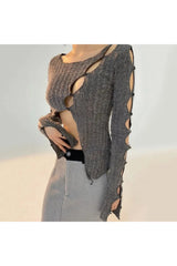 Open Weave Cutout Sweater