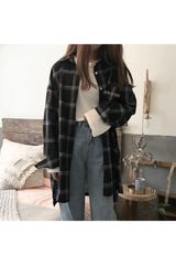 Oversize Grunge Plaid Shirt