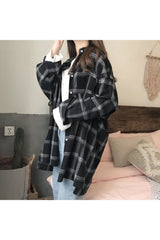 Oversize Grunge Plaid Shirt