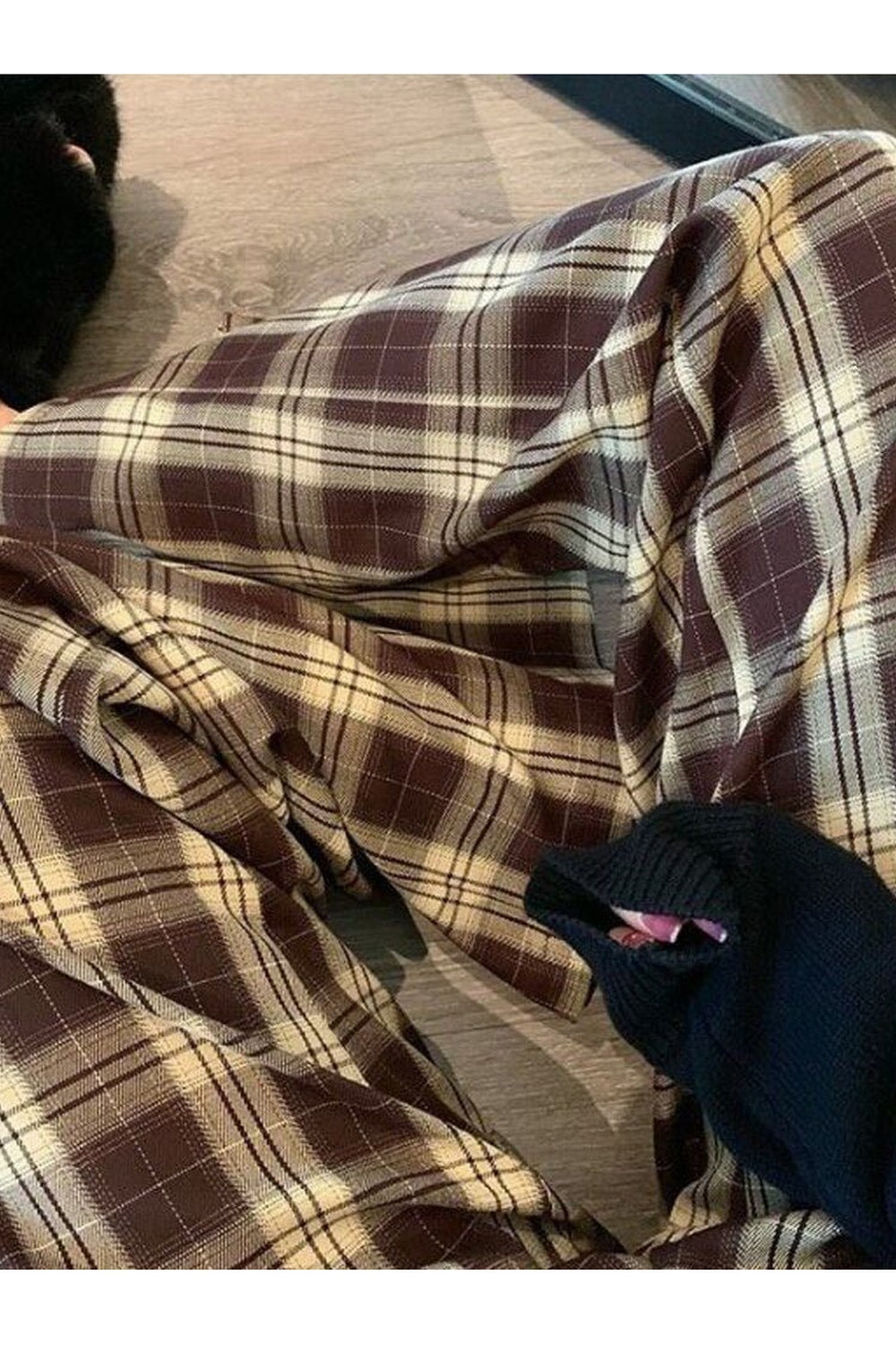 Oversize Plaid Wide Leg Pants