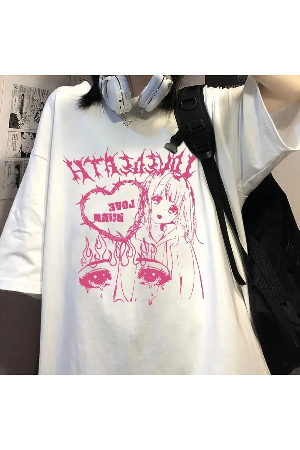 Oversized Anime Graphic T-shirt