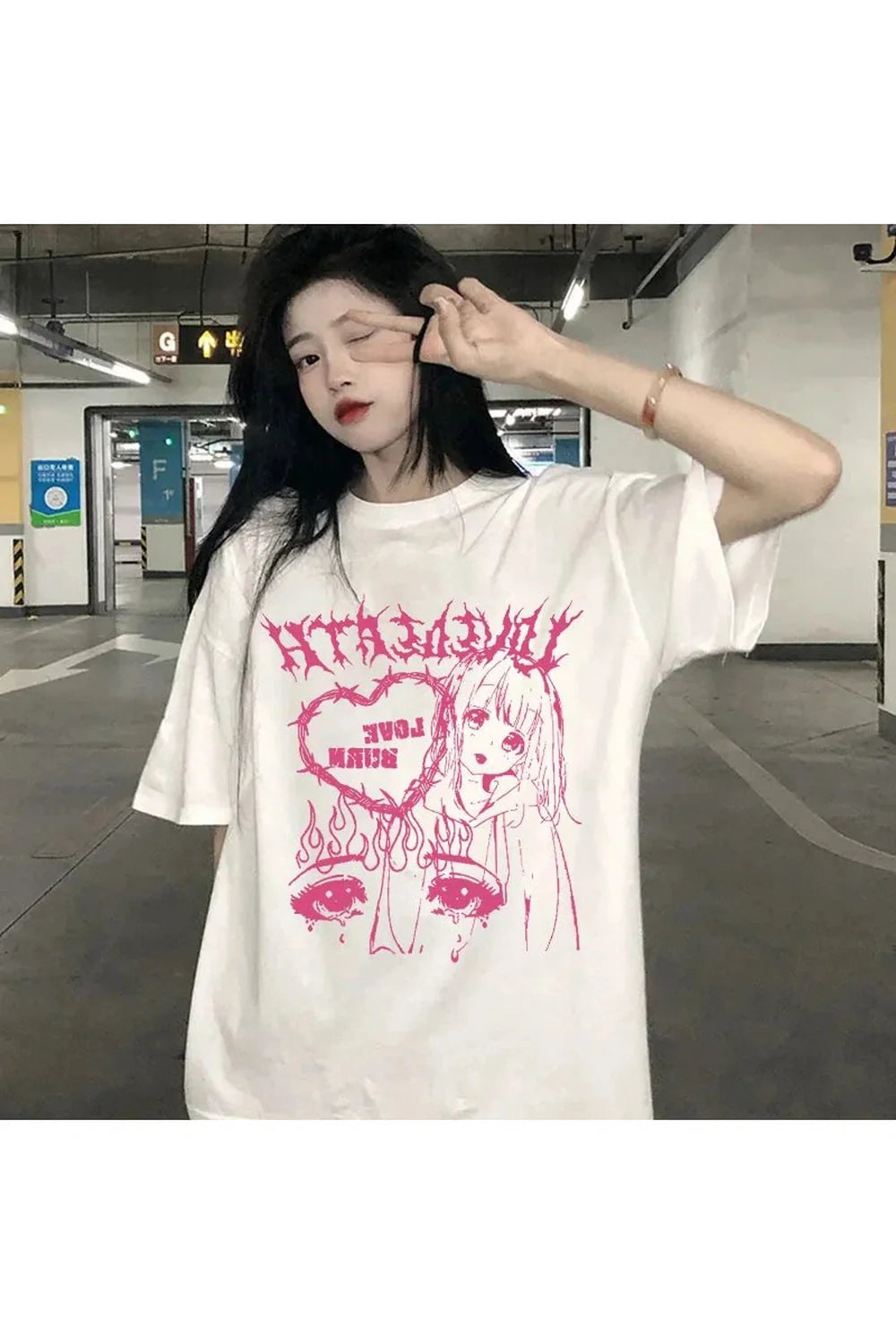 Oversized Anime Graphic T-shirt