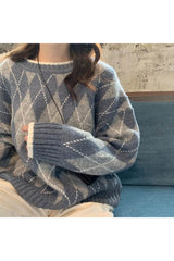 Fall Oversized Argyle Sweater