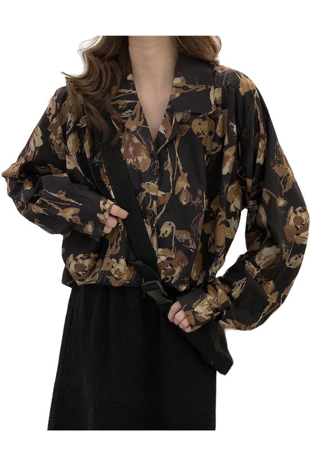 Oversized Boho Dark Shirt