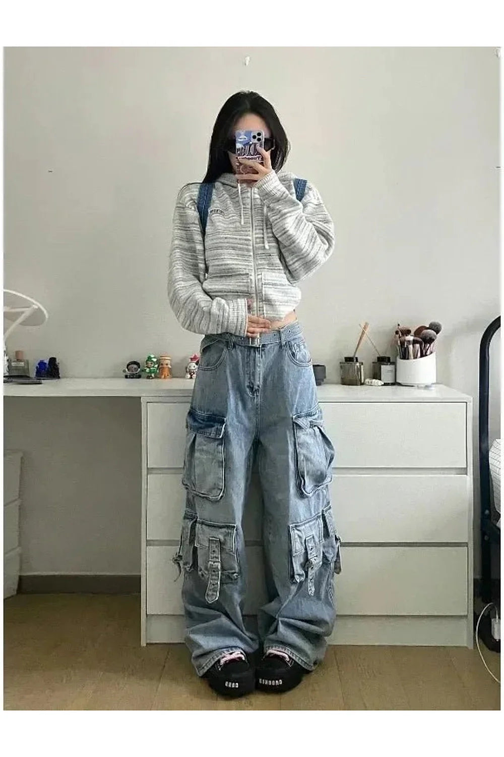 Oversized Cargo Denim Pants