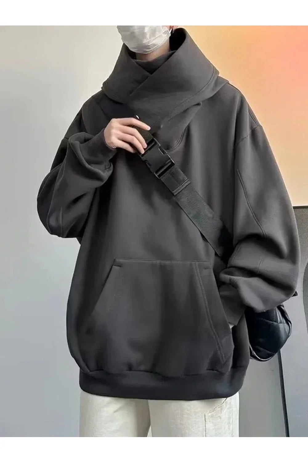 Oversized Futuristic Hooded Sweatshirt