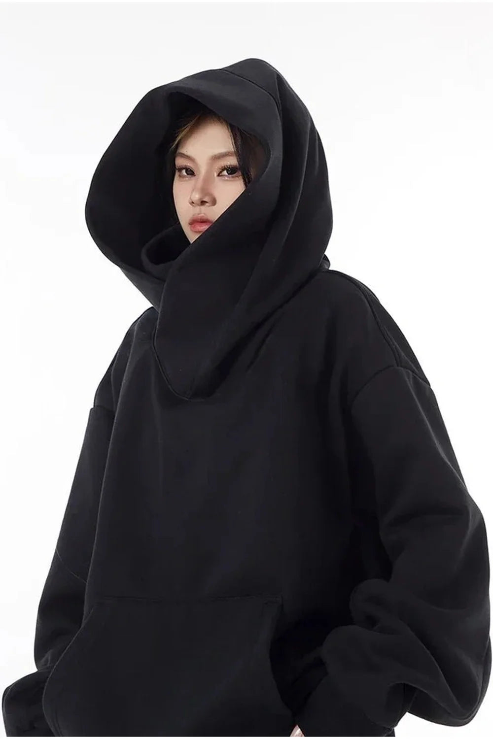 Oversized Futuristic Hooded Sweatshirt