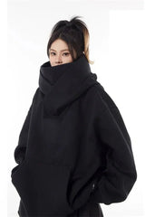 Oversized Futuristic Hooded Sweatshirt