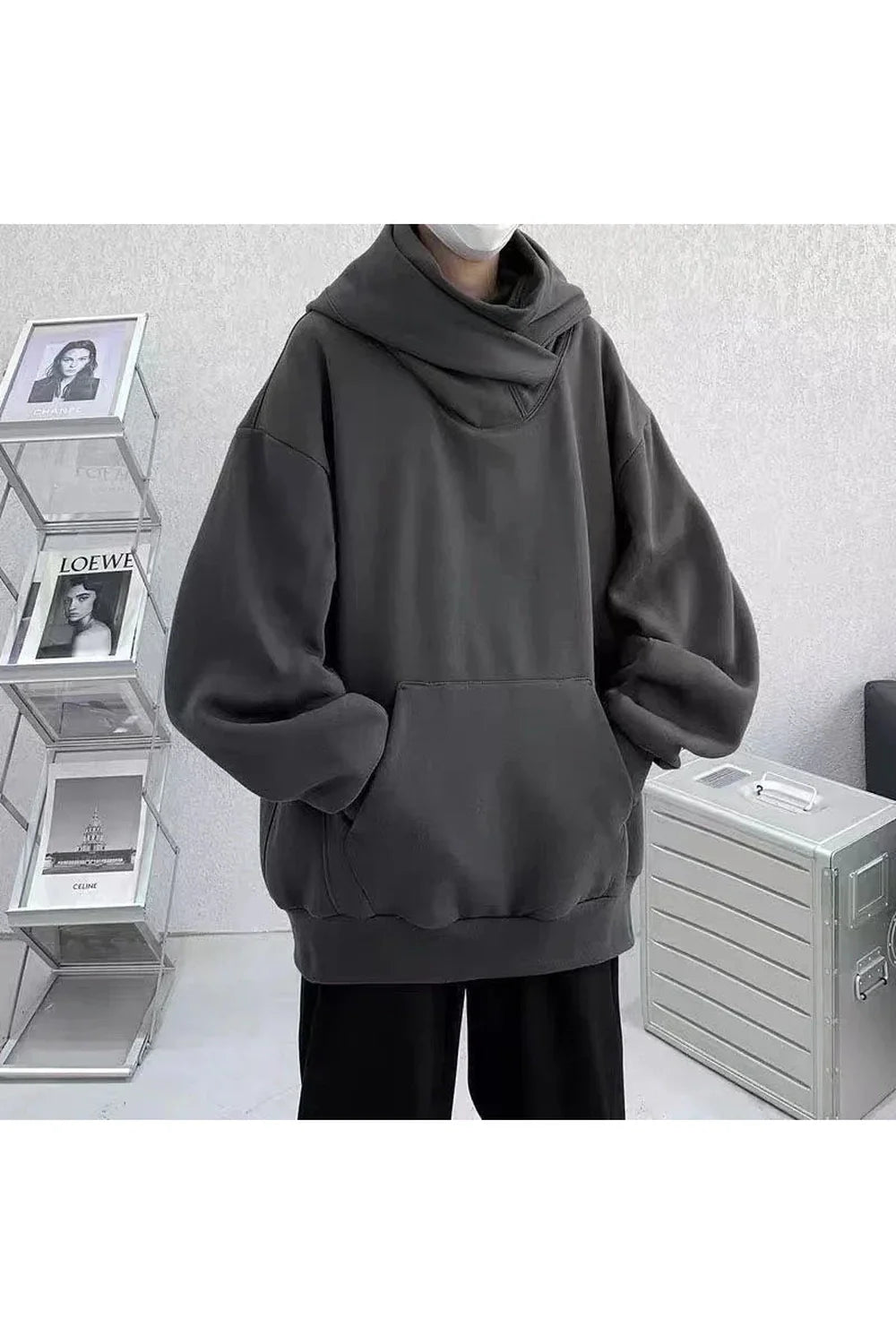 Oversized Futuristic Hooded Sweatshirt