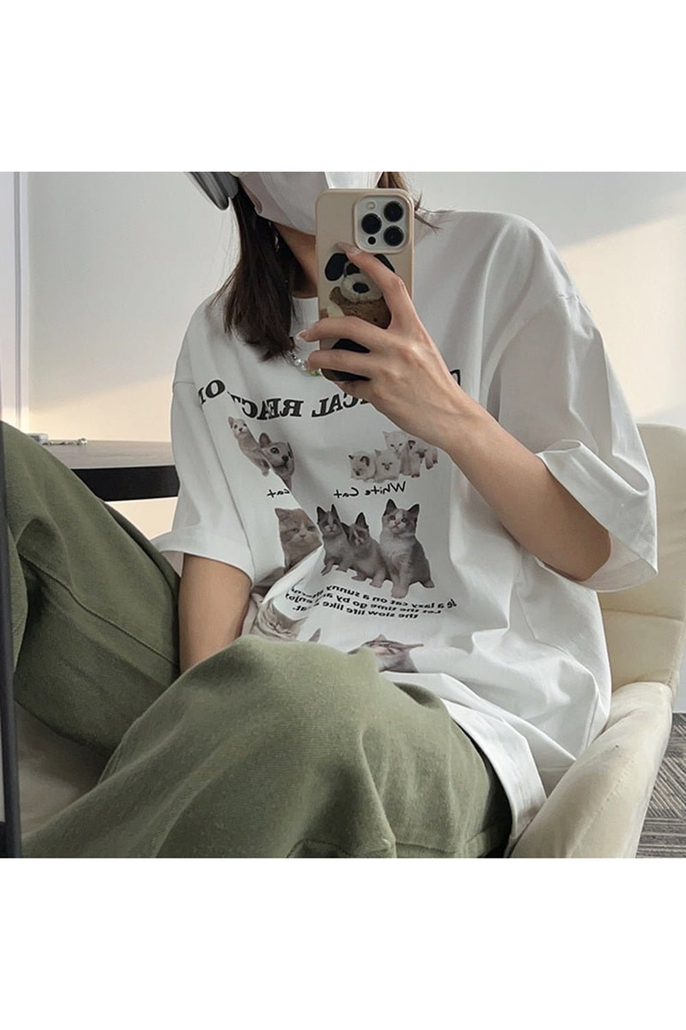 Oversized Kawaii Cat T-Shirt