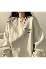 Fall Acubi Oversized Letter Print Hoodie