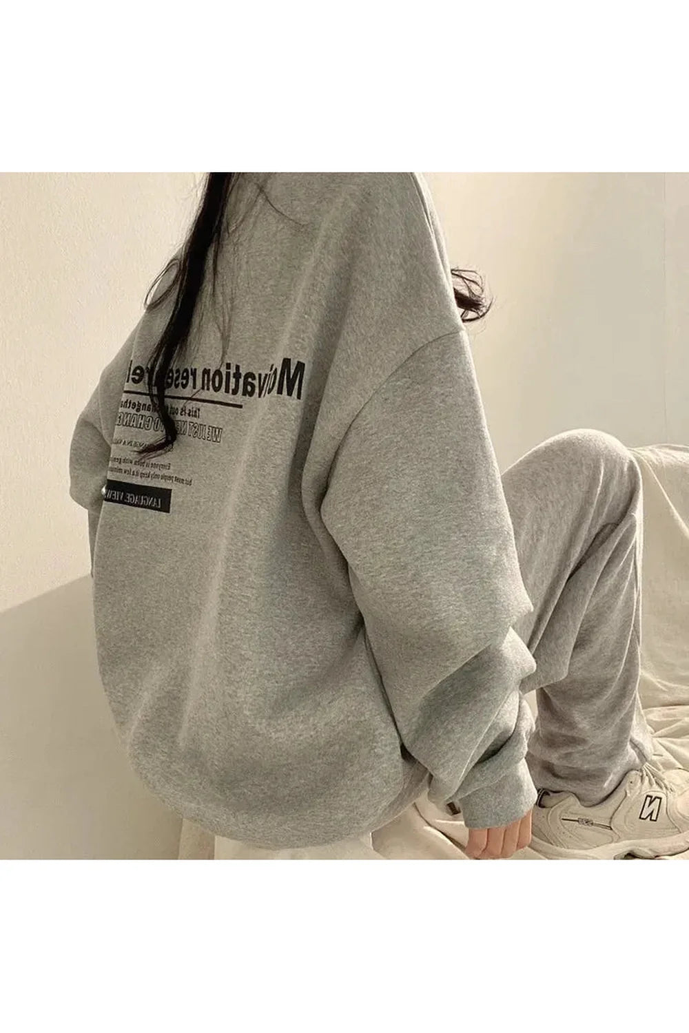 Fall Acubi Oversized Letter Print Hoodie