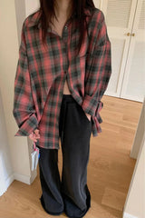 Oversized Plaid Flannel Shirt