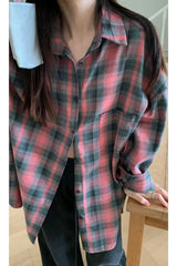 Oversized Plaid Flannel Shirt