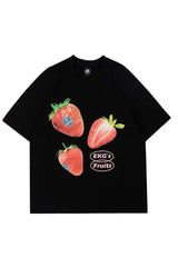 Oversize-T-Shirt mit Erdbeer-Grafik