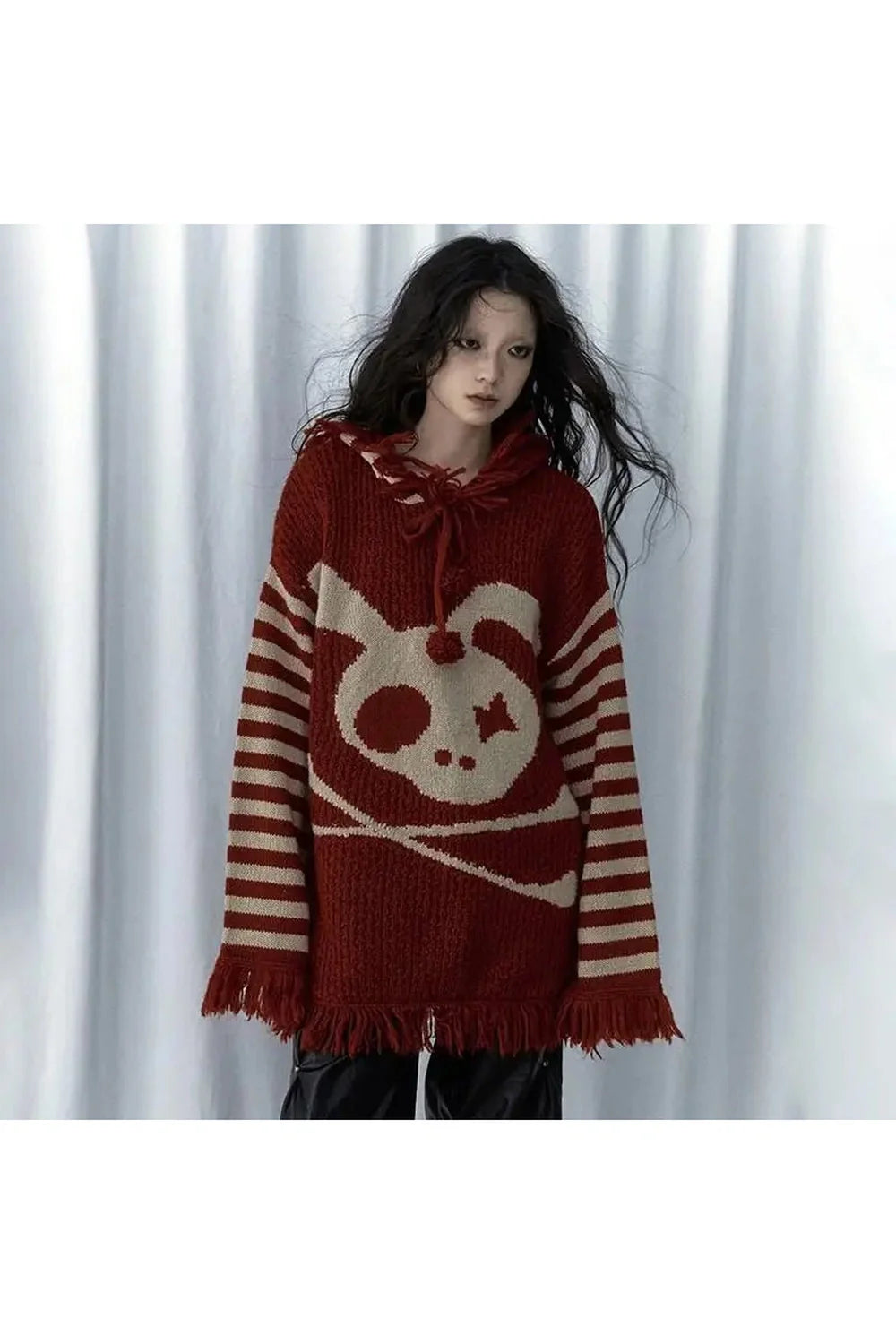 Panda Punk Fringed Sweater