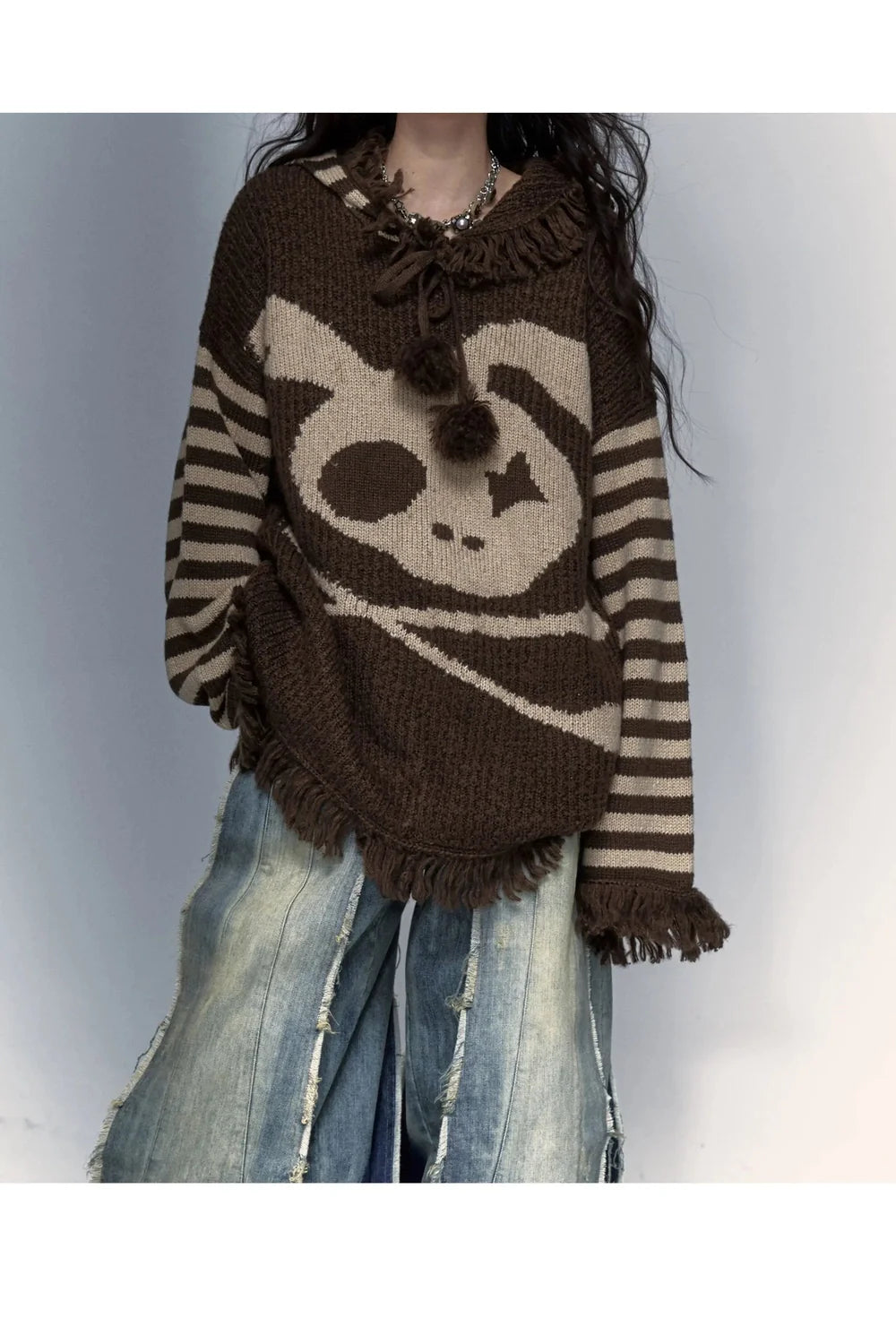 Panda Punk Fringed Sweater