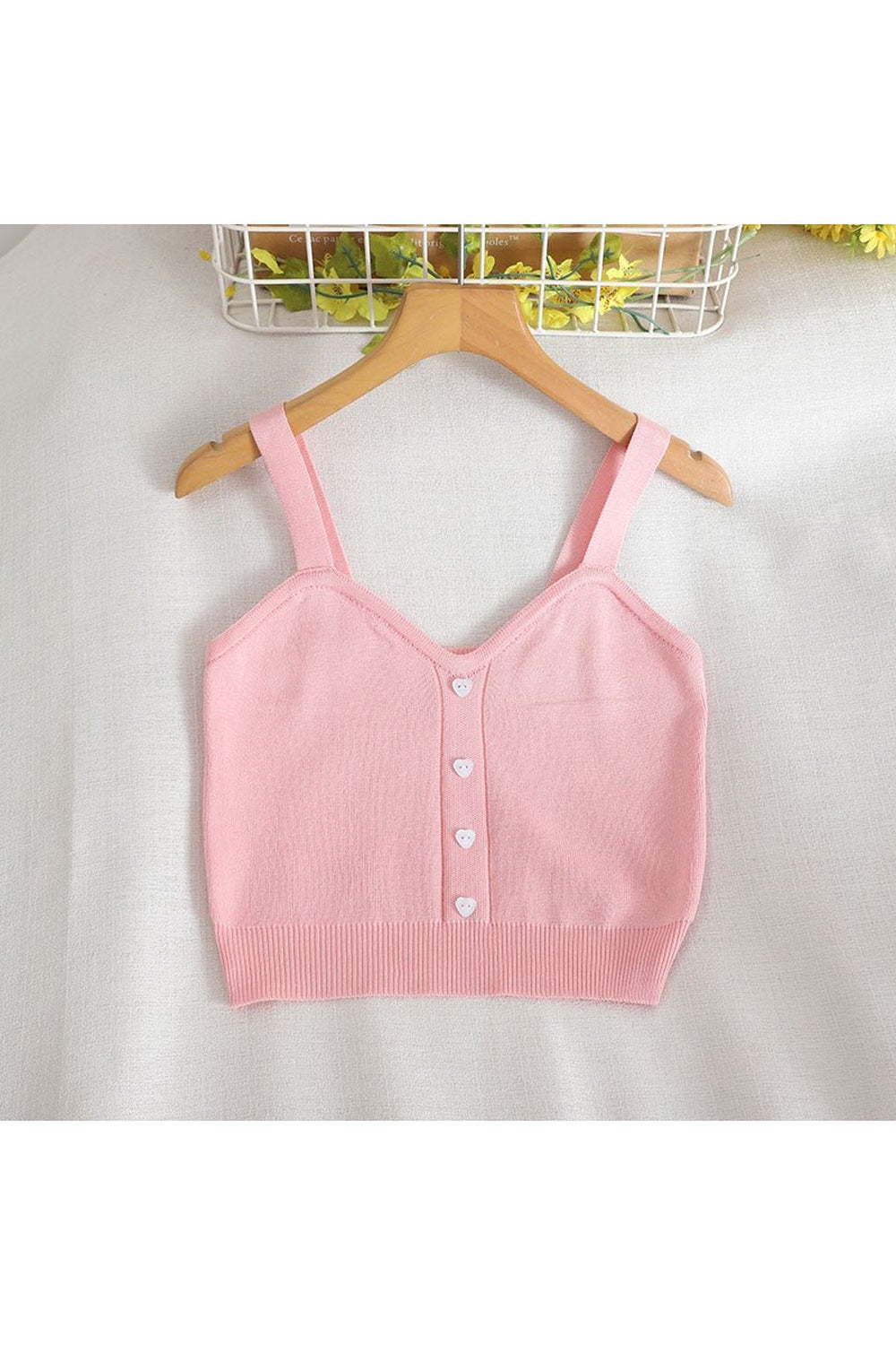 Pastel Colors Strap Knit Crop Top