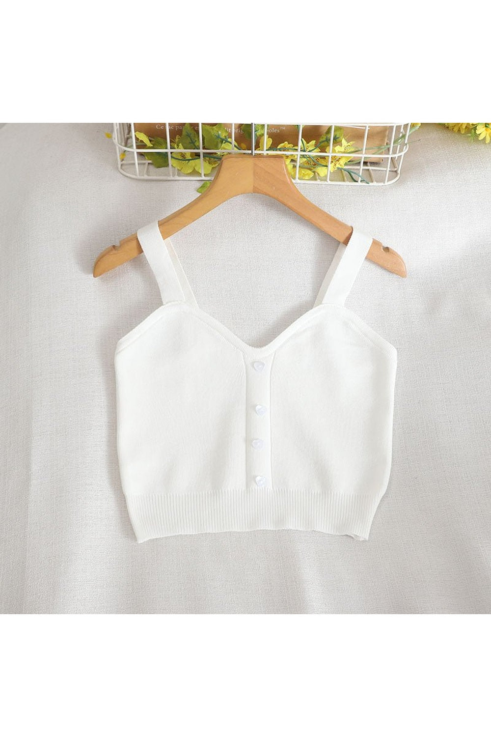 Pastel Colors Strap Knit Crop Top