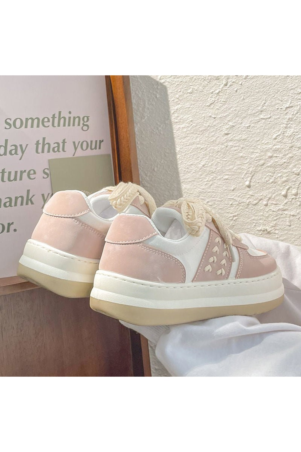 Pastel Cute Platform Flat Sneakers