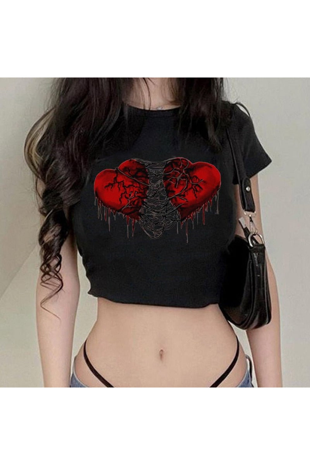 Pastell Goth Herz Crop Top