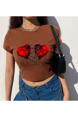 Pastell Goth Herz Crop Top