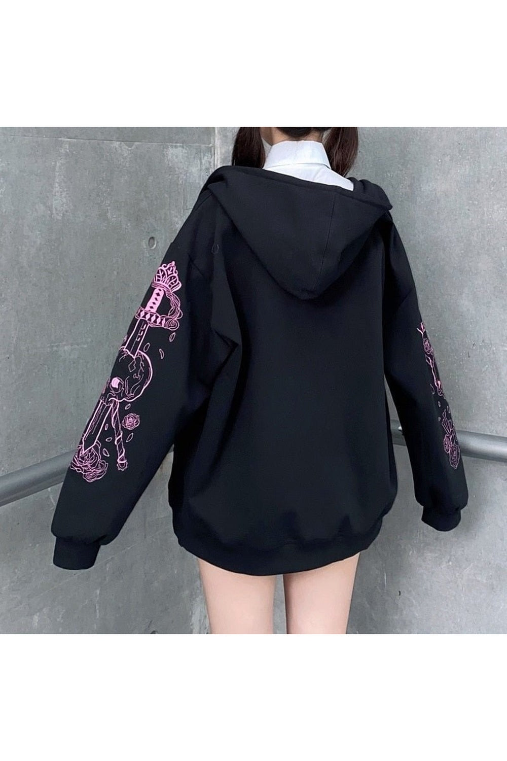 Fall Pastel Goth Zip Up Hoodie