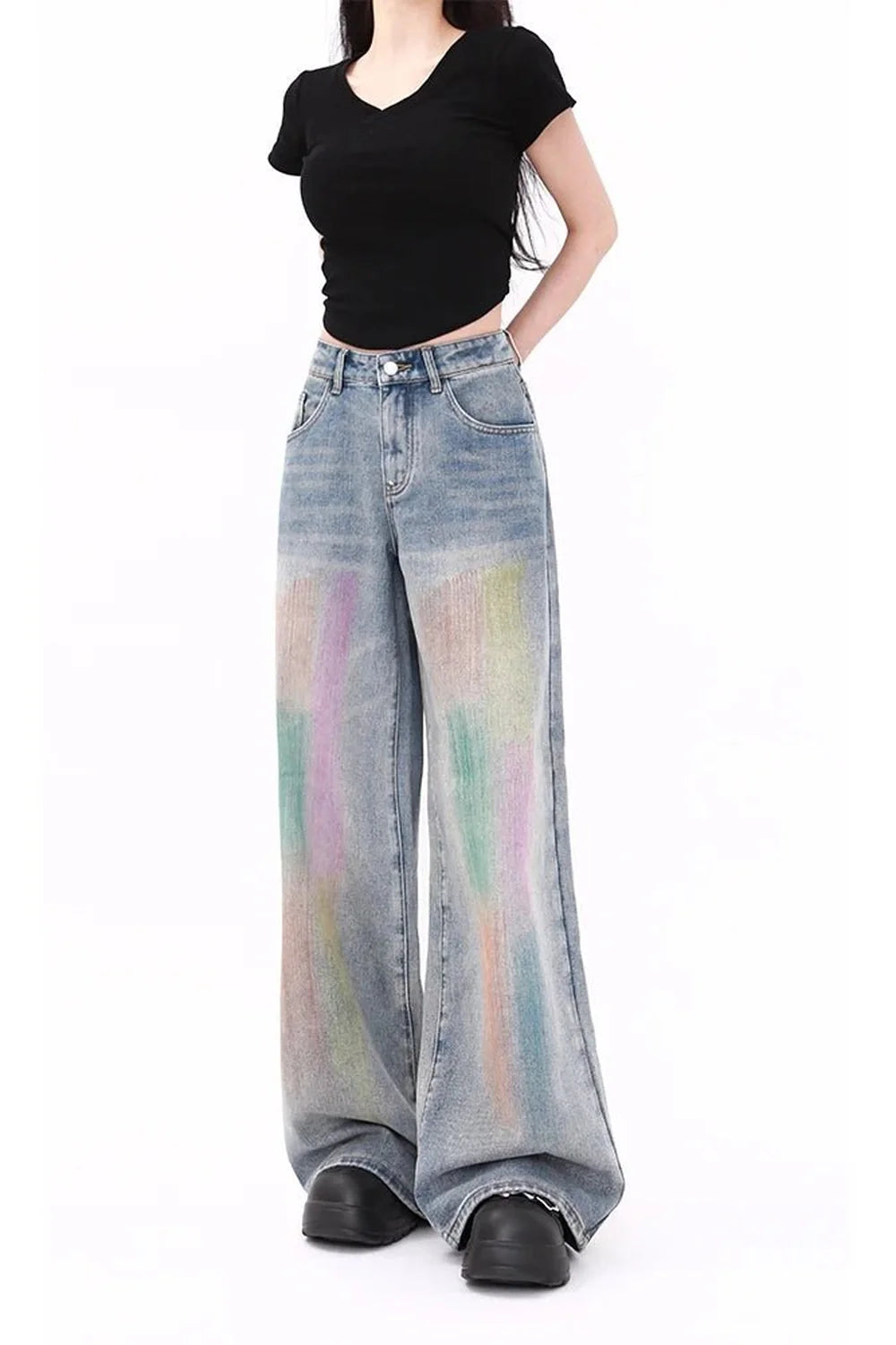 Fall Pastel Gradient Baggy Jeans