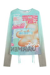 Haut en maille graphique pastel