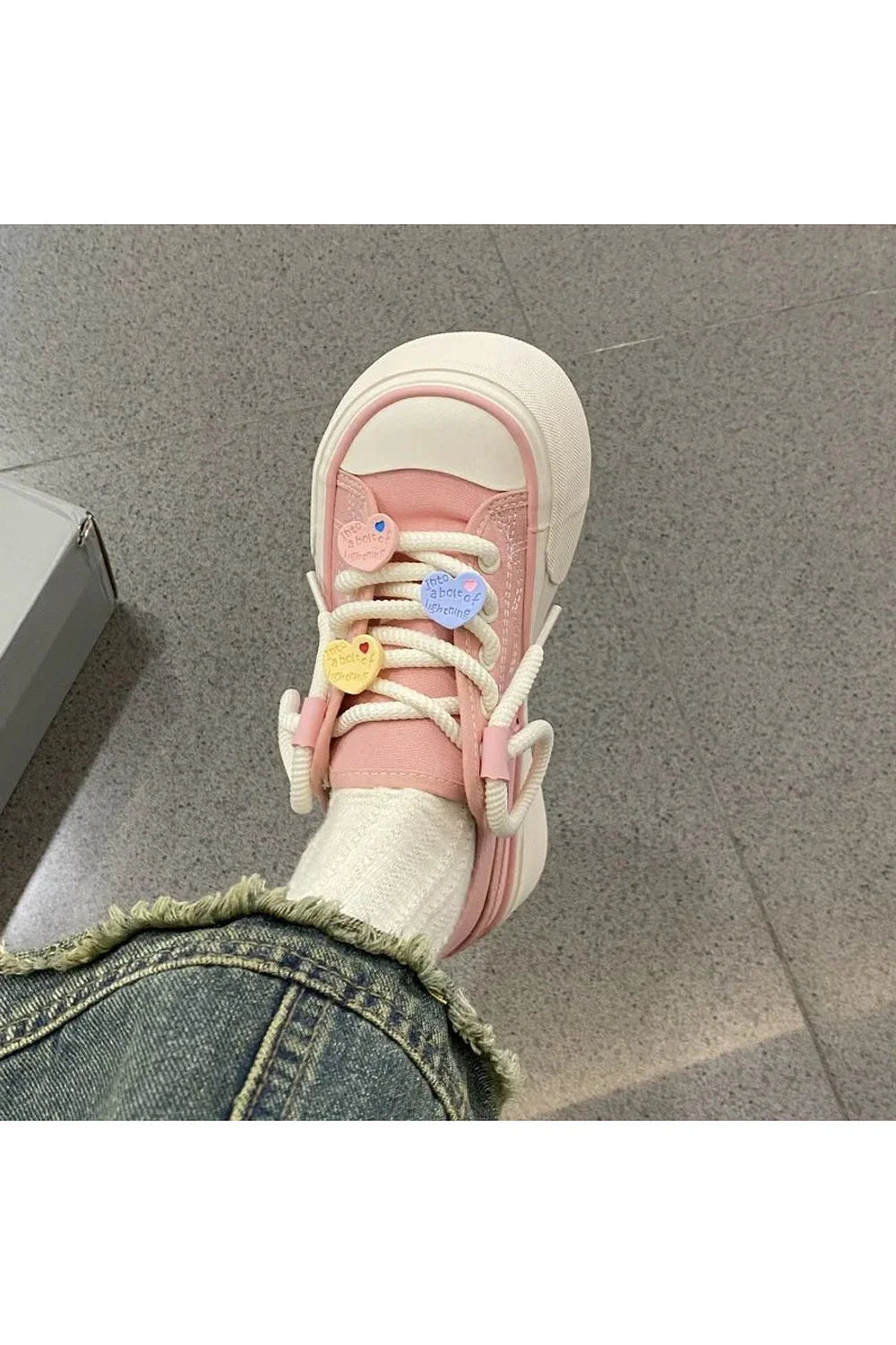 Pastel Heart Charm Sneakers