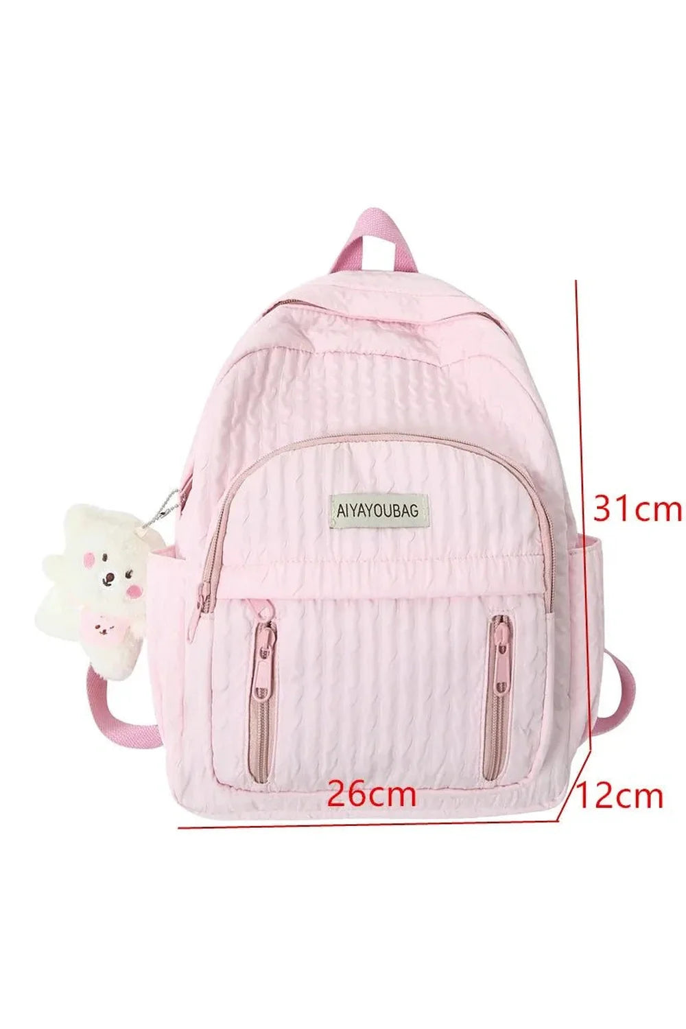 Pastel Pink Teddy Backpack